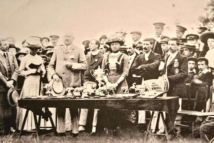 Prizegiving at one of the early Ross regattas
