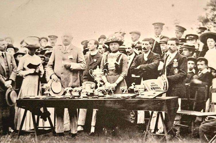Prizegiving at one of the early Ross regattas