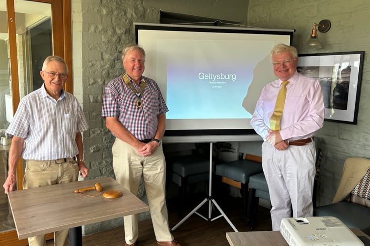 Guest speaker Tim Brain (right) with club secretary Peter Emery and chairman Martin Hillier.