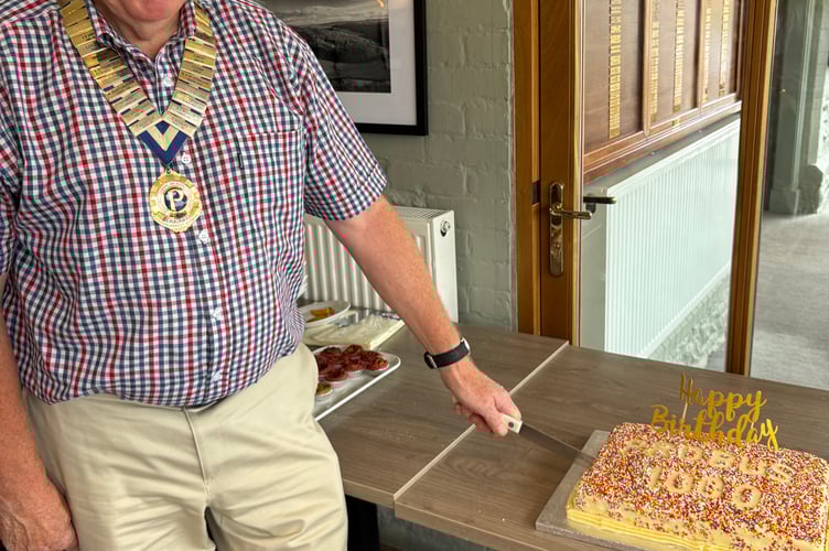 Chairman Martin Hillier with the celebration cake.