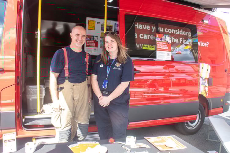 Coleford firefighter Wayne Bevan and Kathleen Jones who is also a Coleford firefighter and a community safety advisor.