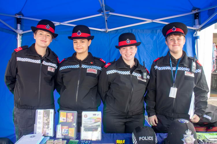 Police cadets Isabel Jones, Amelia Hoult, Chloe Fisher and Harvey Yemm.
