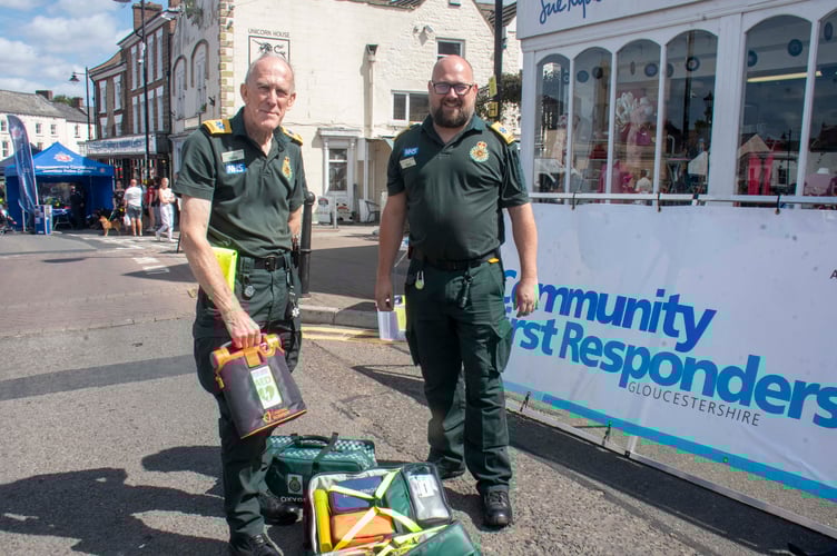 Community first responders Phil Harbron,who is based in Highnam and Huntley and Coleford-based Mark Jones.