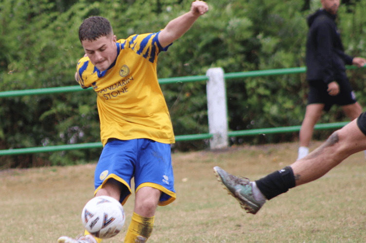 A player looks to Monmouth on the front foot