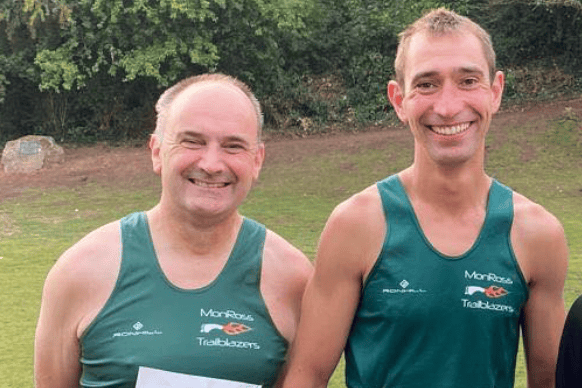 Rob Nicholls and Graham Bell ran leg one