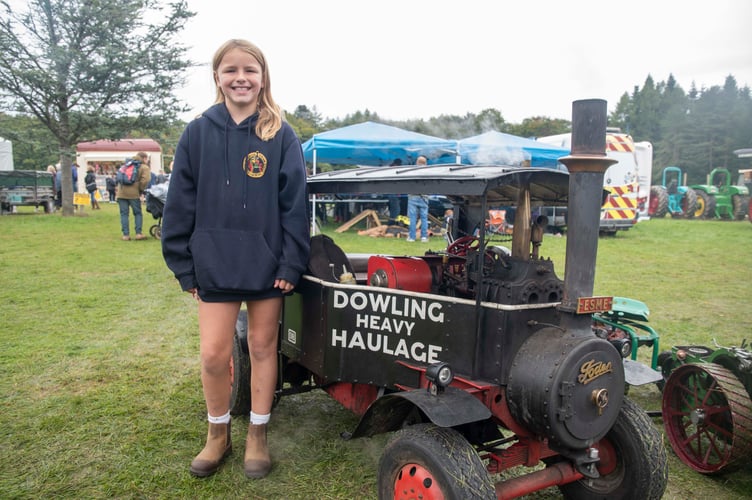 Esme Dowding with a one third scale engine named after her.
