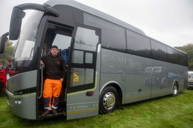 Gavin Knight of Coleford Commercials with an FR Willetts bus.