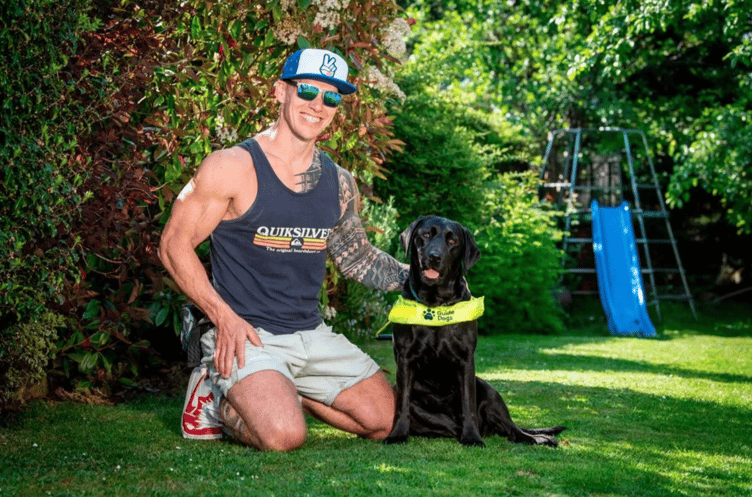 Mark Long and his guide dog