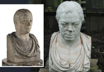 Missing bust depicting an historic painter unearthed