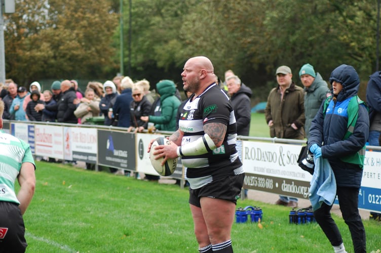 Lydney hooker Nick Selway prepares to throw in. Picture: Roger Pike.