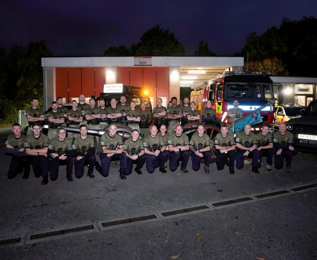 Fire crew joins military charity gun pull through Wye Valley