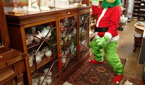 The Grinch pays a pre Christmas sale visit to Smiths