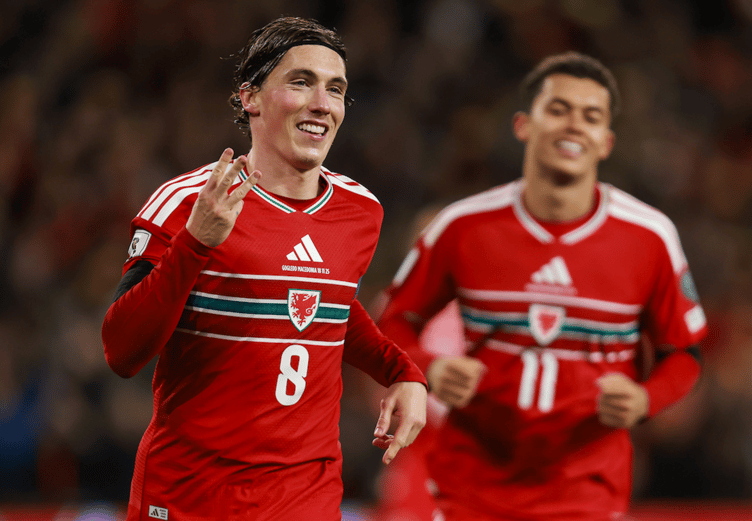 Wales skipper Harry Wilson celebrates his hat-trick in the 7-1 mauling of North Macedonia