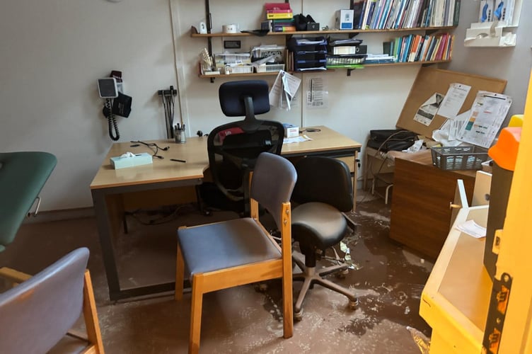 Castlegate Surgery in Monmouth was under water