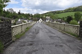 Fallen tree shuts Forest route at Brockweir Bridge.