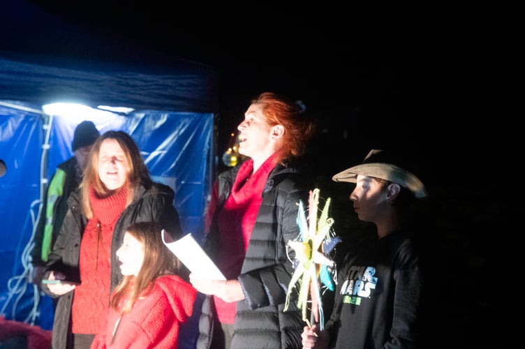 Natalia Lutaekno and Natalia Brezytska of the St Briavels Ukrainian Hub choir with their children.