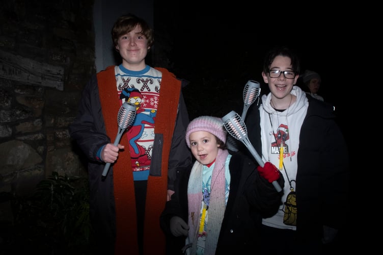 Ollie Hopkins, Amaya Rowe and Asher Rowe from Tutshill.