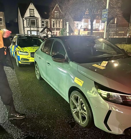 Police stopped the car in Newport using a stinger device