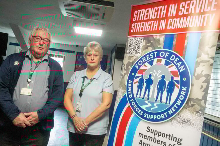 The Forest Council's Armed Forces Champion Cllr Alan Preest and Veterans' Network officer Fran Powell.