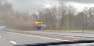 Vehicle fire closes A449 between Raglan and Usk