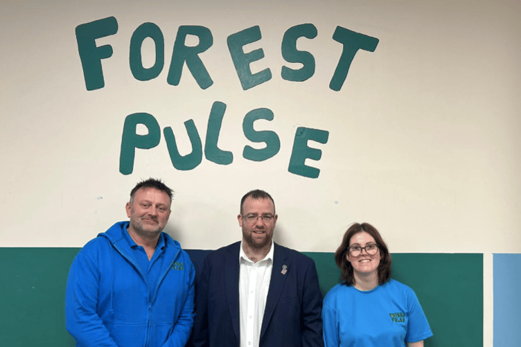 VISIT: Forest of Dean MP Matt Bishop with Chris and the Forest Pulse team at their Mitcheldean HQ.