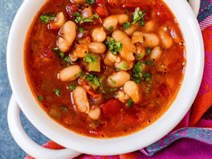 Budget-friendly vegetable soup packed with beans