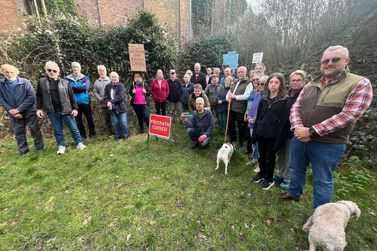 Lydbrook residents turned out to demand the re-opening of the Black Bridge across the Wye.