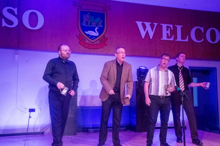 Ethan Hodges, Jason Bradbury, Nick Skinner and Andy Ost with Oom Pah Pah from Oliver!