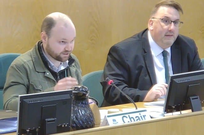 Cllr Harry Ives (left) and chief finance officer Andrew Knott.