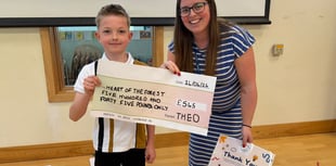 Theo Worgan raises £545 for school playground