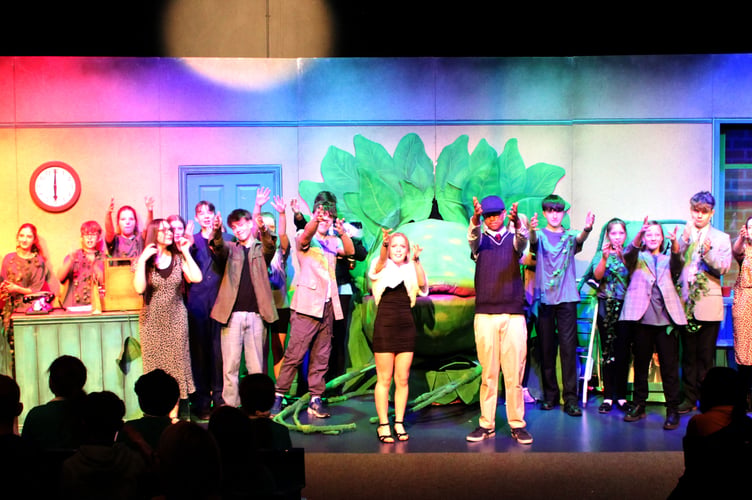 The cast and crew of Little Shop of Horrors