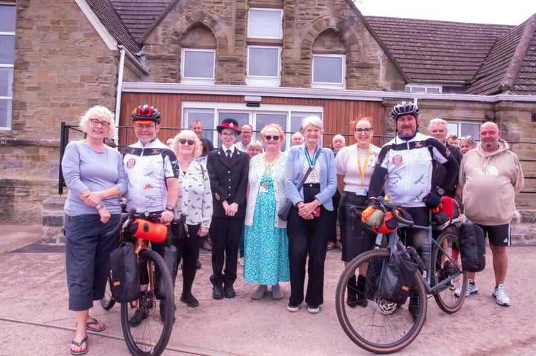 Paul Jones and Mike Baggott with well-wishers at Brody's Trust.