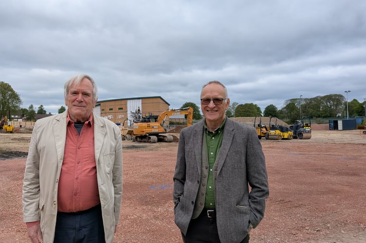 Forest Council leader Cllr Adrian Birch (left) and Cabinet member Cllr Dave Tradgett at the Five Acres site.