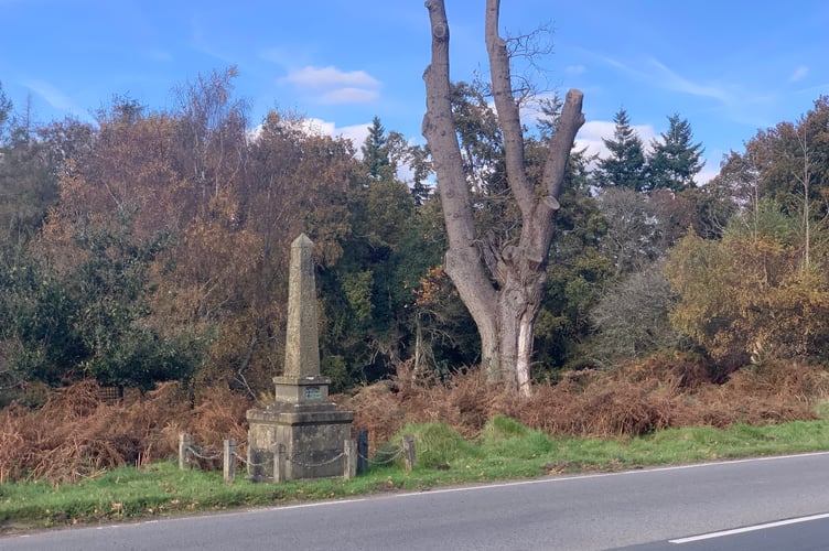 The Obelisk at the Speech House where a 50mph limit is being imposed