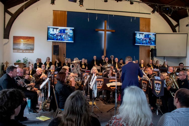 The Coleford Community Choir and Pillowell Silver Band played at the concert.