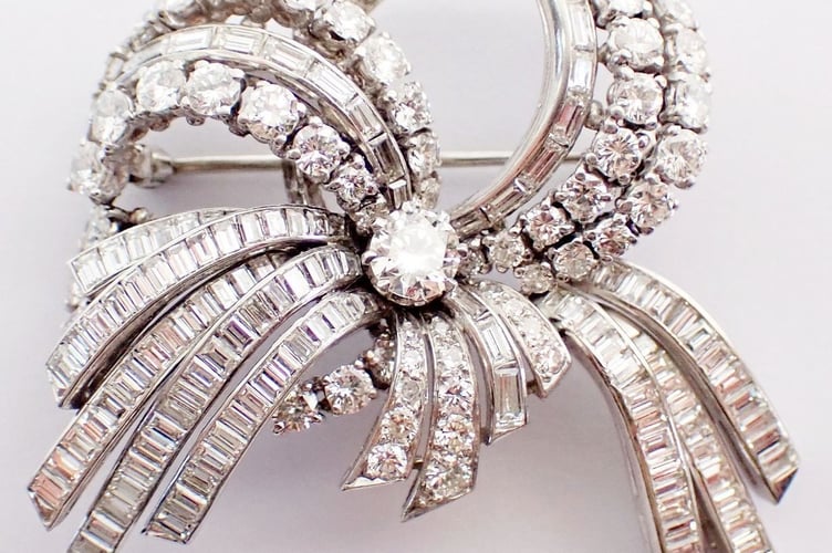 Diamond Spray Brooch