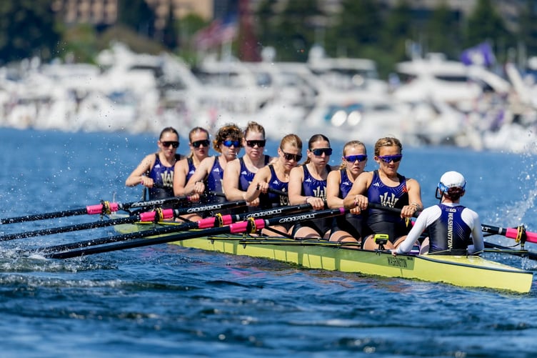 Violet, second right, racing the GB 8 in Seattle in her Washington crew
