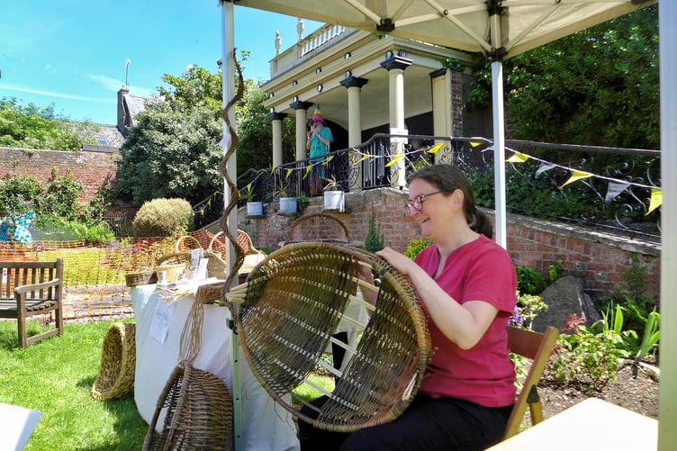 Basket weaving demonstration in the Nelson Garden