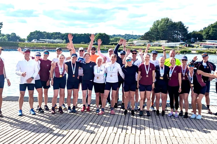 Monmouth Rowing Club raced to second overall in the Victor Ludorum at the British Rowing Masters Championships