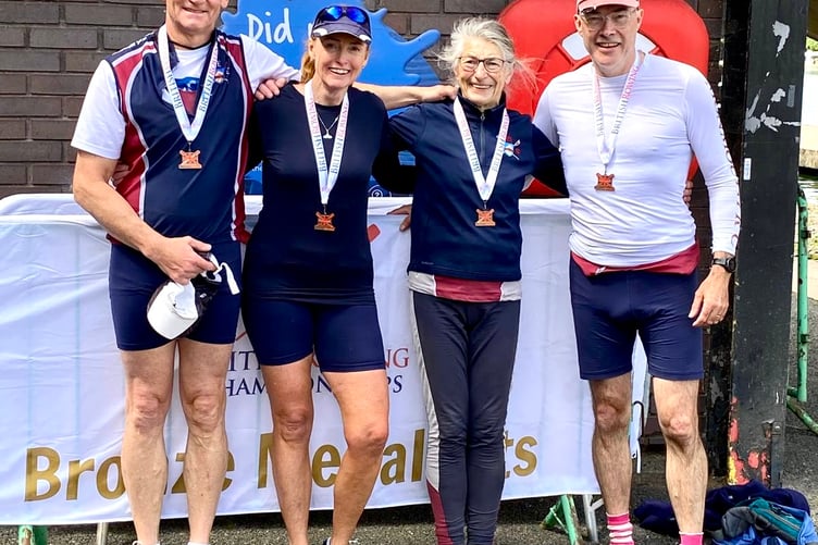 Frances Lester, second from right, won bronze in her 80s
