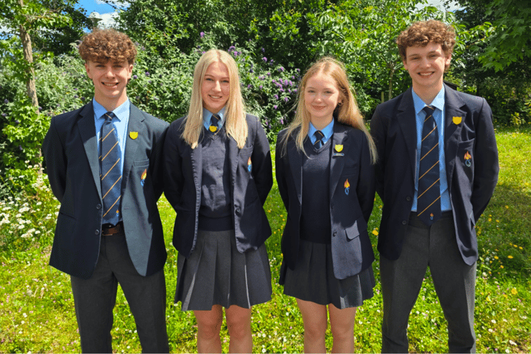 The new head students at Monmouth Comprehensive School