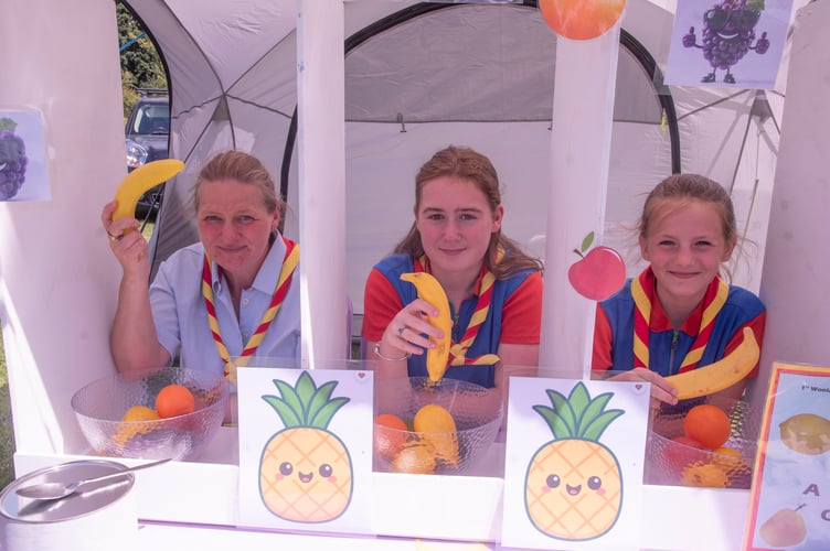 The 1st Woolaston Guides set up a human fruit machine.