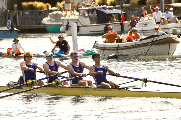 Tom Powell, second rower from left, powers to Henley glory