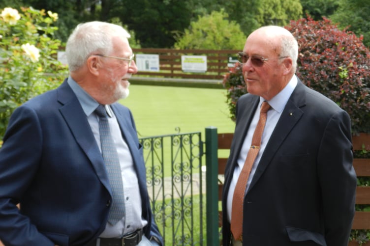 Clive Hooper (left) and Andrew Barrow are stepping down as trustees of the Angus Buchanan VC Recreation Ground Trust after many years of service.
