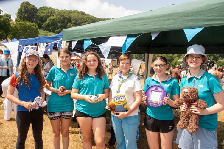 The new Girl Guiding Commissioner for Gloucestershire, Frances Beavis, with Guides from around the Forest who are fund-raising to go an event in Seitzerland.
