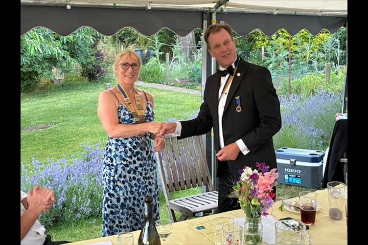 Sue Hollingshead is the first female president of Newent Rotary Club.