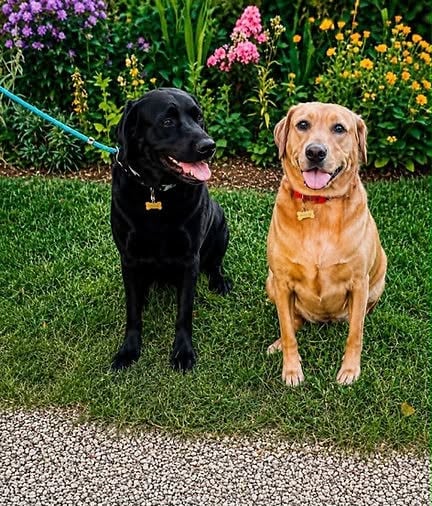 Megan and Merlin are looking for a forever home together through Forest of Dean Dog Rescue.