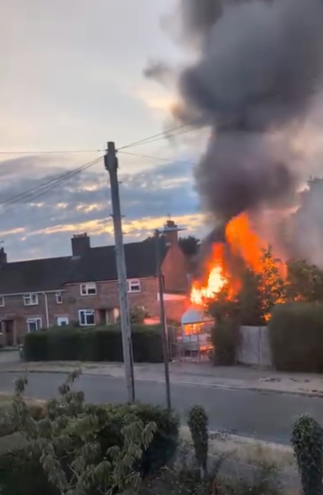 The blaze engulfed a caravan in a Coleford residential street