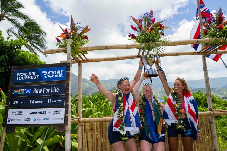 Team Row For Life celebrate winning the fastest women's crew prize