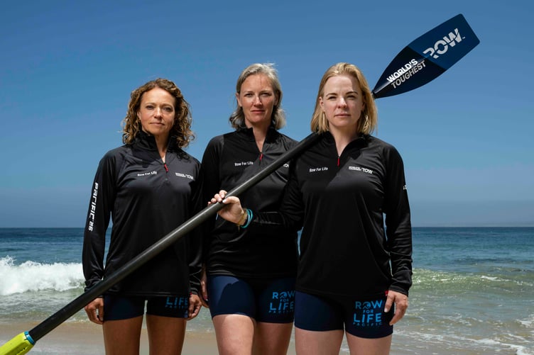 Felicity Ashley, left, and her crew mates battled 20 foot waves, sleep deprivation, chafing skin, sea sickness, and a relentless schedule of rowing two hours on and two hours off